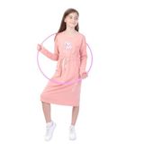TOONTOY Kız Çocuk Neon Baskılı Elbise, 10-11 Yaş, 22681, Koyu Pudra, Kız Çocuklar