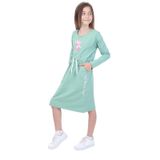 TOONTOY Kız Çocuk Neon Baskılı Elbise, 13-14 Yaş, 22681, Yeşil, Kız Çocuklar