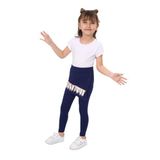 Toontoy Kız Çocuk Neon Şeritli Tayt Lacivert 5 YAŞ