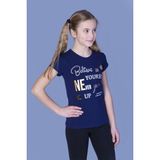 Toontoy Kız Çocuk Never Pullu Baskılı T-shirt - 6 Yaş - Lacivert