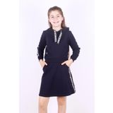 Toontoy Kız Çocuk Nice Şeritli Etekli Takım - 6 Yaş - Lacivert