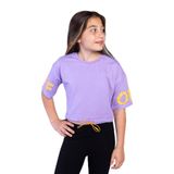 TOONTOY Kız Çocuk Of Baskılı Crop Tişört 8 Yaş, 8 Yaş, 11317-, Lila, Kız Çocuklar