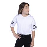 Toontoy Kız Çocuk Of Baskılı Crop Tişört Beyaz 8 YAŞ