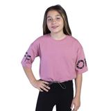 Toontoy Kız Çocuk Of Baskılı Crop Tişört Gül Kurusu 8 YAŞ