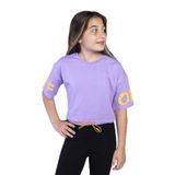 Toontoy Kız Çocuk Of Baskılı Crop Tişört Lila 12 YAŞ
