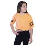 Toontoy Kız Çocuk Of Baskılı Crop Tişört Turuncu 14 YAŞ