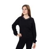 Toontoy Kız Çocuk Okul Baskılı Sweatshirt Siyah 13-14 YAŞ