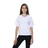 TOONTOY Kız Çocuk Okul Polo Yaka Tişört 8 Yaş, 8 Yaş, 24788, Beyaz, Kız çocuk