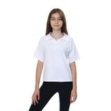 Toontoy Kız Çocuk Okul Polo Yaka Tişört Beyaz