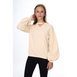 Toontoy Kız Çocuk Okul Sweatshirt Bej 8-9 YAŞ