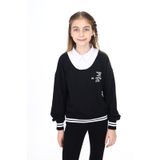 Toontoy Kız Çocuk Okul Sweatshirt Siyah 6-7 YAŞ