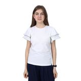 TOONTOY Kız Çocuk Okul Tişört 6-7 Yaş, 6-7 Yaş, 24148, Ekru, Kız çocuk