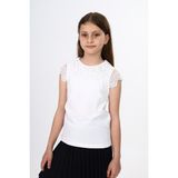 Toontoy Kız Çocuk Okul Tişört Ekru 8 YAŞ