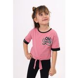 Toontoy Kiz Cocuk Onu Baglama Detayli Baskili Tisort