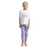 Toontoy Kız Çocuk Önü Baskılı Pijama Takım - 12 - 13 Yaş - Lila