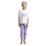 Toontoy Kız Çocuk Önü Baskılı Pijama Takım Lila 6-7 YAŞ