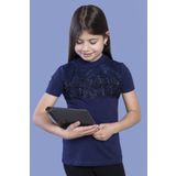Toontoy Kız Çocuk Önü Çiçek Dantelli T-Shirt