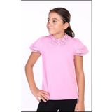 Toontoy Kız Çocuk Önü Dantelli Okul Tişört 11315 Pembe 12-13 YAŞ