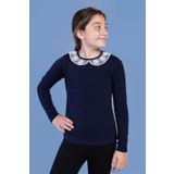 Toontoy Kız Çocuk Önü Dantelli Okul Tişört 16653 Lacivert 13-14 YAŞ