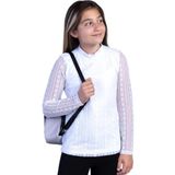 Toontoy Kız Çocuk Önü Dantelli Okul Tişört 16676 Beyaz 6-7 YAŞ