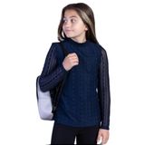 Toontoy Kız Çocuk Önü Dantelli Okul Tişört 16676 Lacivert 10-11 YAŞ