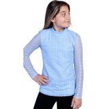 Toontoy Kız Çocuk Önü Dantelli Okul Tişört 16676 Mavi 10-11 YAŞ
