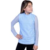 Toontoy Kız Çocuk Önü Dantelli Okul Tişört 16676 Mavi 12-13 YAŞ