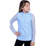 Toontoy Kız Çocuk Önü Dantelli Okul Tişört 16676 Mavi 13-14 YAŞ