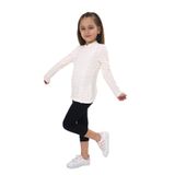TOONTOY Kız Çocuk Önü Dantelli Okul Tişört 6 Yaş, 6 Yaş, 11607-, Ekru, Kız çocuk