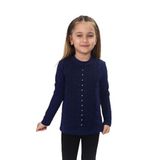 TOONTOY Kız Çocuk Önü Dantelli Okul Tişört 9 Yaş, 9 Yaş, 11607-, Lacivert, Kız çocuk