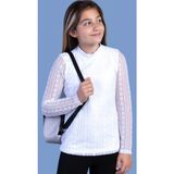Toontoy Kız Çocuk Önü Dantelli Okul Tişört - Beyaz - 8 - 9 Yaş