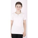 Toontoy Kız Çocuk Önü Dantelli Okul Tişört - Ekru - 12 - 13 Yaş