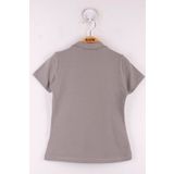 Toontoy Kız Çocuk Önü Dantelli T-Shirt - 11 Yaş - Gri