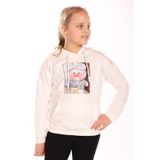 TOONTOY Kız Çocuk Ördek Baskılı Kapüşonlu Sweatshirt, 22437