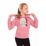 TOONTOY Kız Çocuk Ördek Baskılı Kapüşonlu Sweatshirt, 8 Yaş, 22437, Gül Kurusu, kız-çocuk