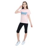 Toontoy Kız Çocuk Ordınary Yazı Baskılı Kaprili Takım Pudra 8-9 YAŞ