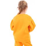 Toontoy Kız Çocuk Oversize Bisiklet Yaka Büzgülü Balon Kollu Baskılı Sweatshirt - 3 Iplik Şardonlu - Turuncu - 4