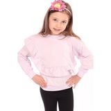 Toontoy Kız Çocuk Oversize Bisiklet Yaka Düşük Omuz Asimetrik Sweatshirt - Fırfır Detaylı & 2 Iplik - Açık Lila - 8