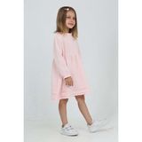 Toontoy Kız Çocuk Oversize Bisiklet Yaka Uzun Kollu Dokulu Elbise - 6 - Pembe