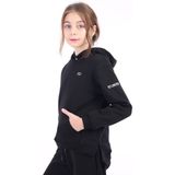 Toontoy Kız Çocuk Oversize Kapüşonlu Cepli Nakış Baskılı Yırtmaçlı Sweatshirt - 3 Iplik Şardonlu - Siyah - 8 - 9 Yaş