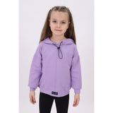 Toontoy Kız Çocuk Oversize Kapüşonlu Düşük Omuz Baskılı Nervürlü Sweatshirt - 2 Iplik - Lila - 3