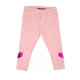 Toontoy Kız Çocuk Paçası Çevirmeli Pullu Tayt Pembe Melanj 6 AY