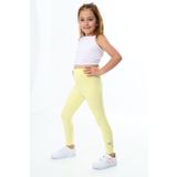 Toontoy Kız Çocuk Paçası Çiçek Baskılı Tayt Açık Sarı 3 YAŞ