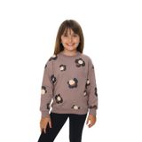 TOONTOY Kız Çocuk Pano Baskılı Sweatshirt, 5 Yaş, 24746, Acı Kahve, kız-çocuk