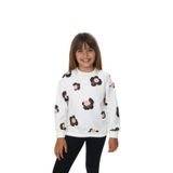 TOONTOY Kız Çocuk Pano Baskılı Sweatshirt, 5 Yaş, 24746, Ekru, kız-çocuk