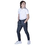 Toontoy Kız Çocuk Pantolon Görünümlü Eşofman Alt - 7 - 8 Yaş - Lacivert