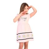 Toontoy Kız Çocuk Papatya Desenli Elbise Pudra 2 YAŞ