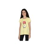 TOONTOY Kız Çocuk Parfüm Nakışlı T-Shirt 6 Yaş, 6 Yaş, 10359-1, Sarı, Kız çocuk
