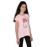 Toontoy Kız Çocuk Parfüm Nakışlı T-Shirt - 6 Yaş - Pembe
