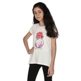 Toontoy Kız Çocuk Parfüm Nakışlı T-Shirt - 8 Yaş - Ekru